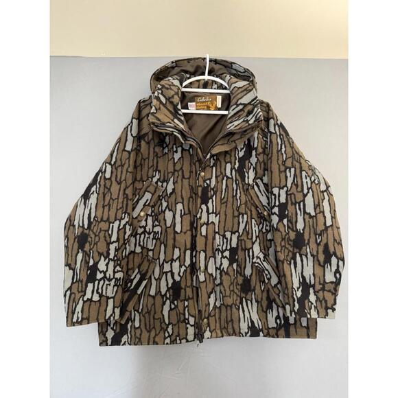 Vintage Cabelas Wool Goretex Trebark Camo Coat Men’s 2XL Hunting Jacket Hooded - Picture 1 of 16